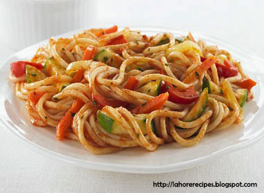 Chicken Spaghetti Recipe in Urdu - lahorerecipes.blogspot.com