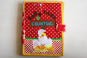 Barnyard counting, handmade quiet book, busy book, cloth book, fabric book