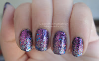 Blue, purple, and silver glitter gradient