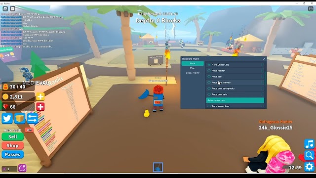 Roblox Treasure Hunt Simulator Script (AutoFarm Chests, AutoRebirth, AutoBuy, AutoSell)