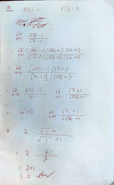 f(1)=1,f'(1)=2, then the value of lim x tends to 1(sqrt(f(x))-1)/(sqrt(x)-1)
