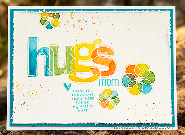 Layers of ink - Hugs Watercolor Card Tutorial by Anna-Karin Evaldsson.