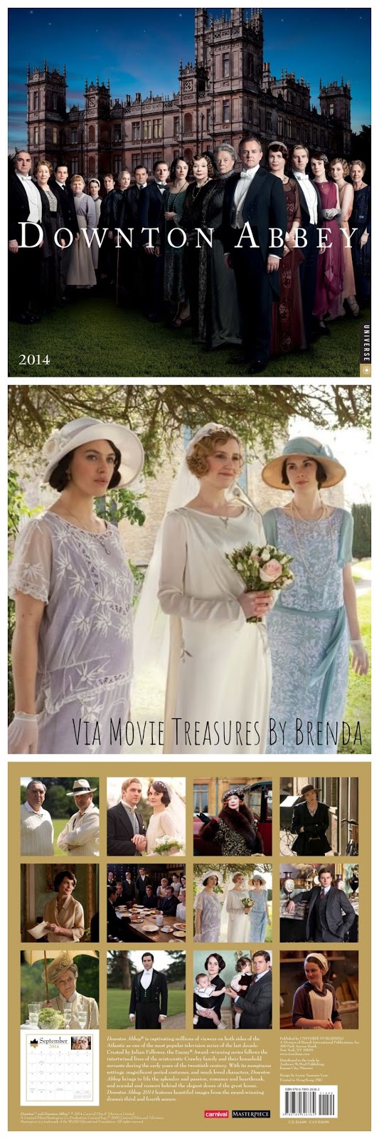 Downton Abbey 2014 Calendar from Movie Treasures By Brenda