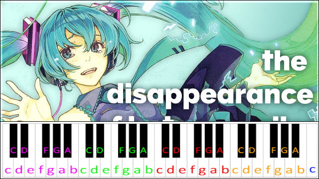 The Disappearance of Hatsune Miku Piano / Keyboard Easy Letter Notes for Beginners