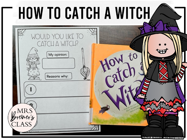 How to Catch a Witch book activities unit with companion worksheets, literacy printables, lesson ideas and a craft for Halloween in Kindergarten and First Grade