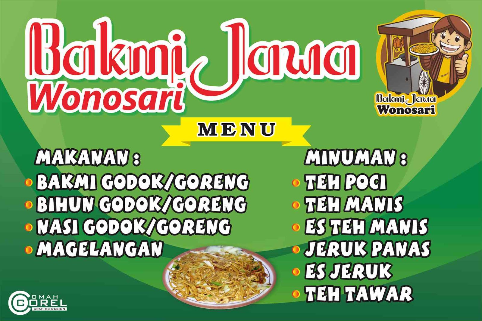  Desain  Spanduk  Bakmi Jawa Vektor CDR Omah Corel