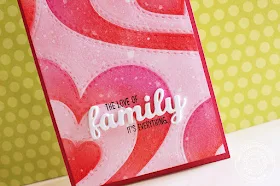 Sunny Studio Stamps: Friends & Family Colored Heart Background Card by Eloise Blue