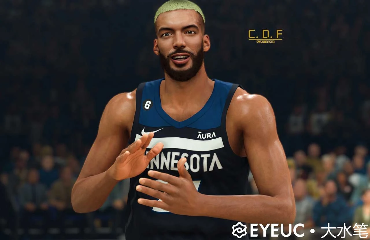 NBA 2K23 Rudy Gobert Cyberface with Updated Hair