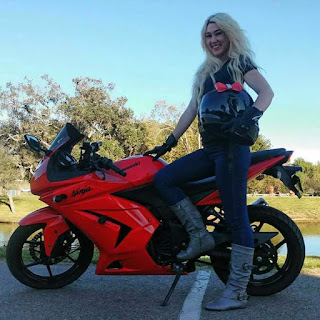 super bike with hot girl