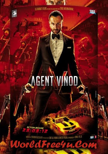 Poster Of Bollywood Film Agent Vinod (2012) In 300MB Compressed Size PC Movie Free Download At worldfree4u.com