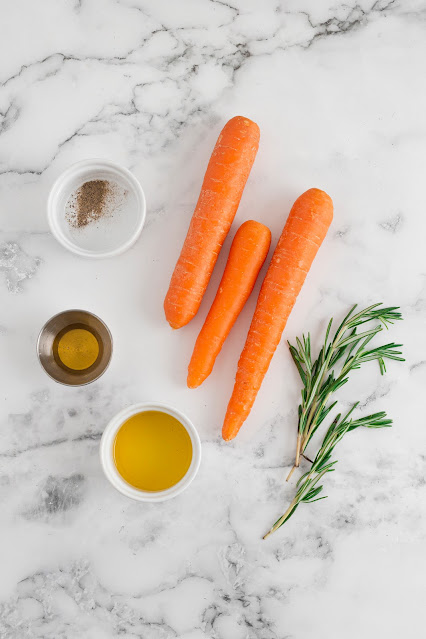 recipe ingredients displayed on a marble background.