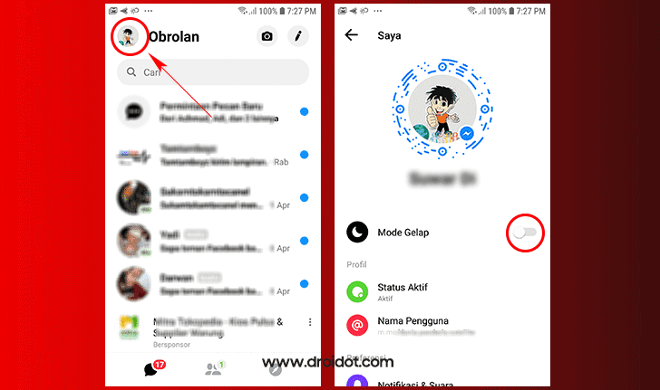 Cara Aktifkan Mode Gelap di Facebook Messenger