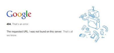 404 Error Page Google