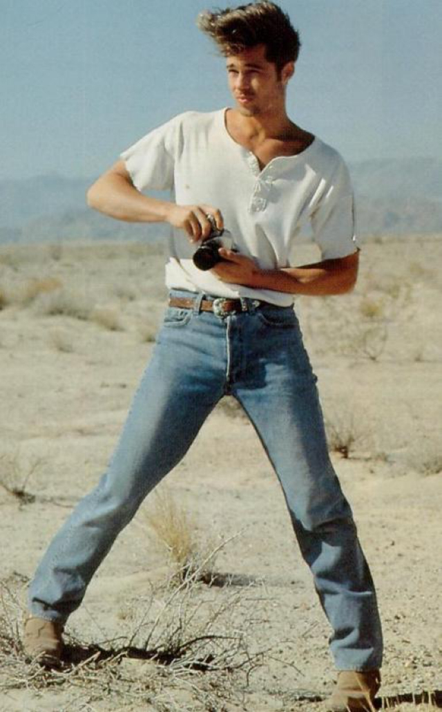 Brad Pitt Modeling for Levi's, 1990 ~ Vintage Everyday