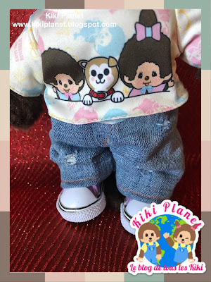 kiki monchhichi handmade jeans fait main vêtement clothes couture sewing doll