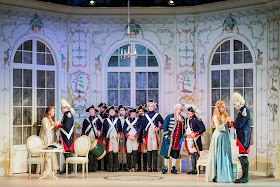 Mozart: Cosi fan tutte - Kitty Whately, Nick Pritchard, Peter Coleman-Wright, Eleanor Dennis, Nicholas Lester - Opera Holland Park (Photo Robert Workman)