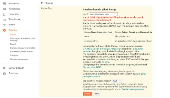 Cara Setting Domain dari 1and1 dengan Blogger.com Updated