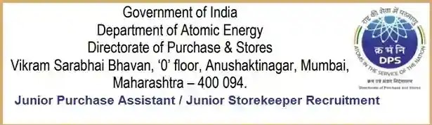 DAE DPS Purchase-Assistant Storekeeper Recruitment 2023-24