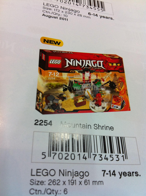 lego ninjago barcodes. NinjaGo 2011