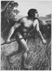 A 1913 reconstruction of "Eoanthropus dawsoni" as a drawing.