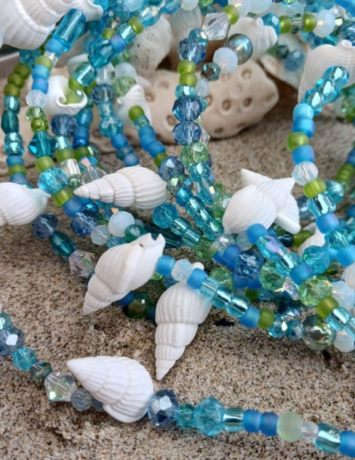 Blue Glass Beads Garland