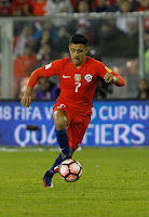 Alexis Sánchez en partido clasificatorio entre selecciones de Chile y Paraguay, 31 de agosto de 2017