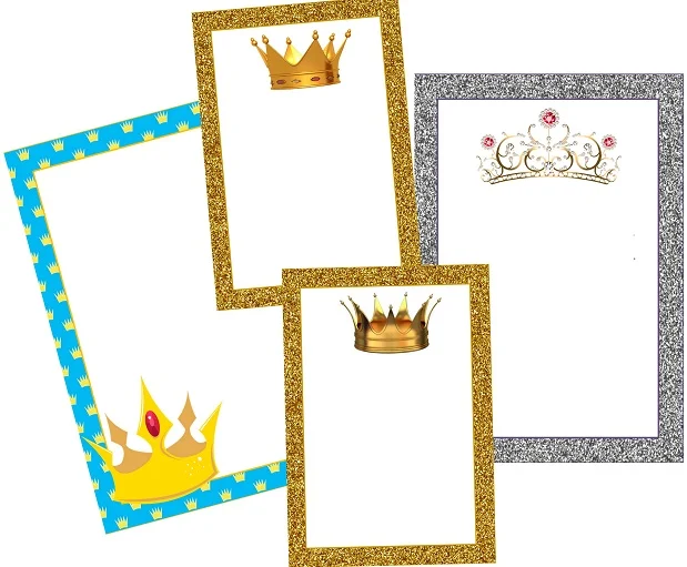 Crowns Free Printable Frames, Invitations or Cards.