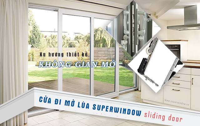 cửa đi mở lùa upvc superwindow