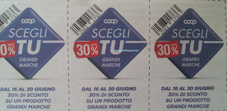 Logo Coop: buoni sconto 30% su prodotti Grandi Marche