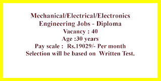 Mechanical/Electrical/Electronics Engineering Jobs - Diploma