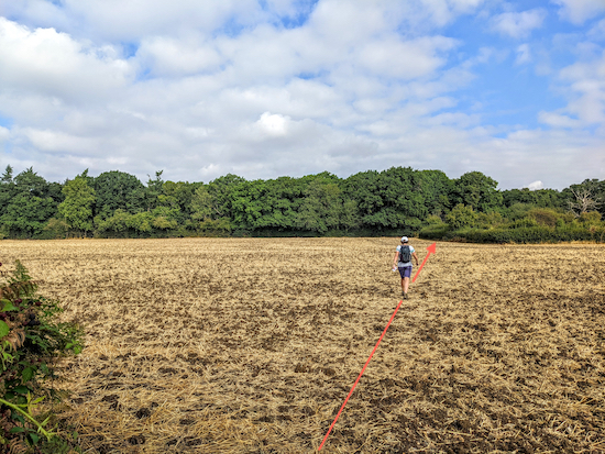 Offley footpath 3 heads diagonally across a field for 80m