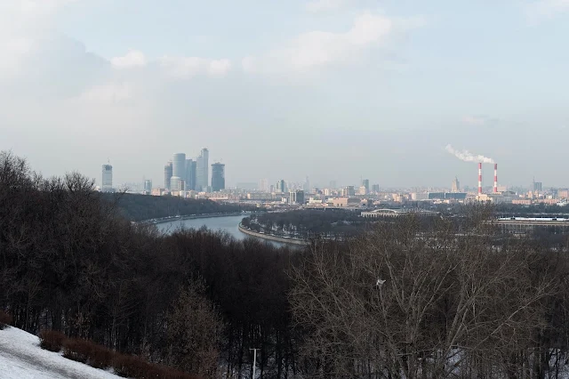 улица Косыгина, вид со смотровой площадки, Воробьёвы горы, Лужники