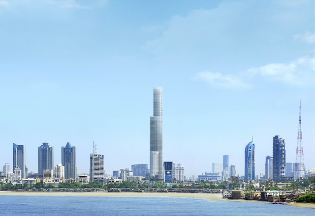 Rendering of future finished World One Skyscraper in Mumbai