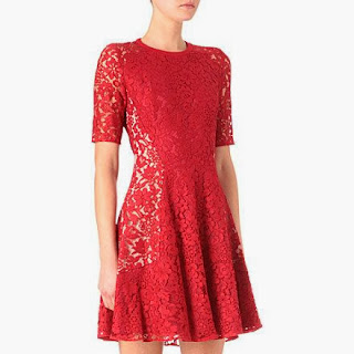 Red Lace Agnes Dress by Joseph