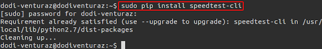  Speedtest yaitu sebuah metode untuk mengetahui seberapa cepat kecepatan saluran internet y Speedtest via Terminal Linux Ubuntu