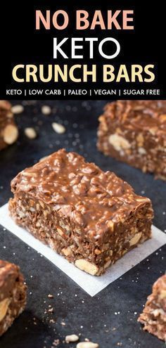 HOMEMADE KETO CHOCOLATE CRUNCH BARS (PALEO, VEGAN, LOW CARB)