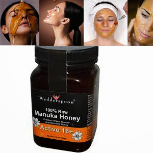 Beautiful girl apply honey on her face