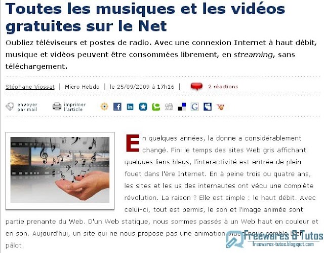 Le site du jour : Toutes les musiques et les vidéos gratuites sur le Net