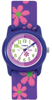 Timex Kids' T89022 Time Teacher Flowers Stretch Band Watch 