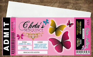 Invitations with Butterflies for your fifteen Party