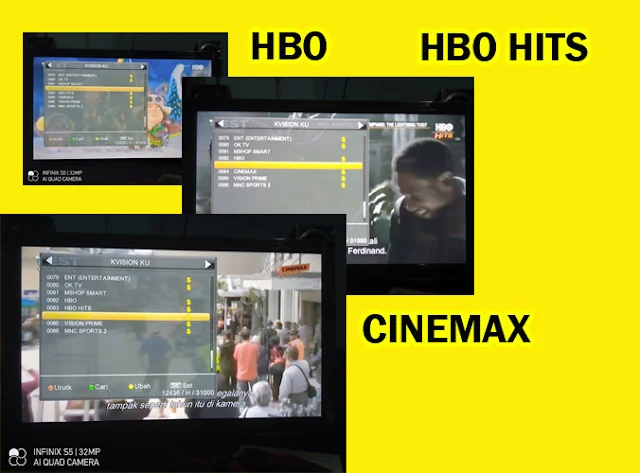 3 Channel Gratis K-Vision HBO HBO Hits dan Cinemax Ku-Band