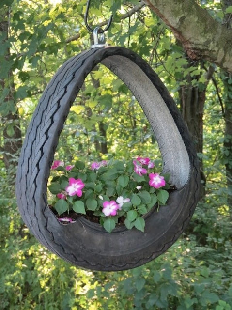 recycle craft with old tyres for your garden & home