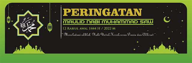 DOWNLOAD DESAIN BANNER MAULID NABI MUHAMMAD SAW