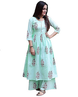 Marlin Women's Cotton Kurti With Palazzo Pant Set