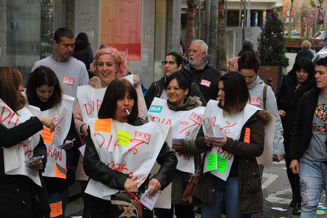 manifestaciónb trabajadoras de supermercados Dia