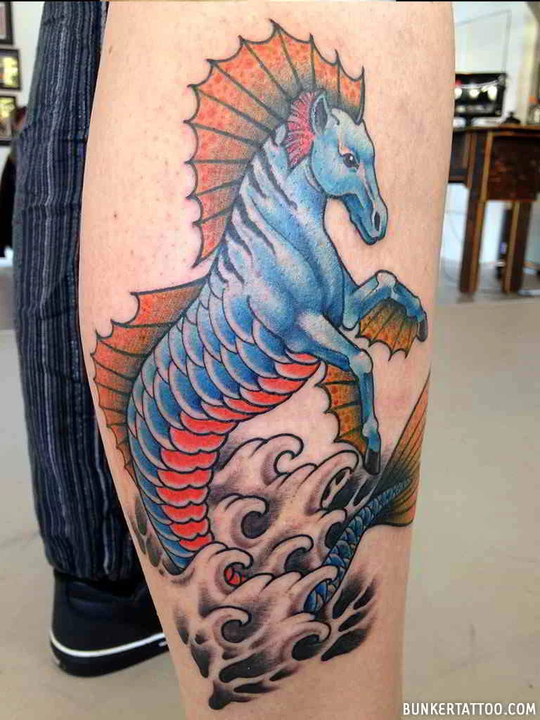 Tatuaje de caballo con cuerpo de sirena