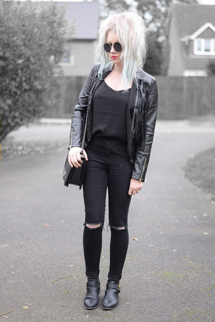 Sammi Jackson - Lightbox Fringed Jacket + Primark Ripped Jeans 