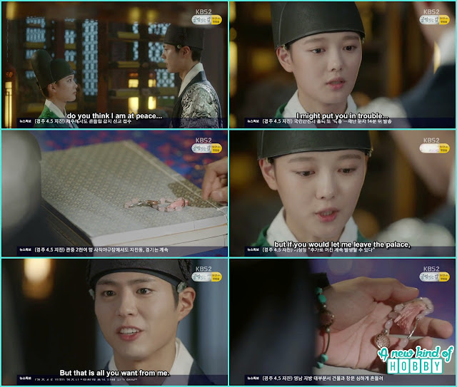  ra on give the bracelet to cron prince ask him she wantto leave the palace  - Love In The Moonlight - Episode 9 Review