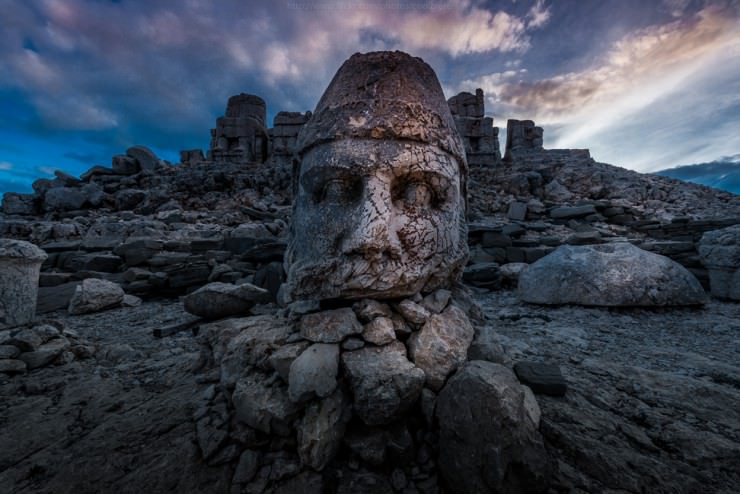 See the Ancient Statues Near the Royal Tomb on the Mount Nemrut, Turkey