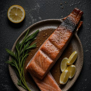 cooked salmon fish with nice dressing